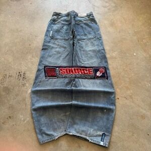 Baggy Source Wide Leg Southpole Styl Y2K Vintage Denim Jeans 38x33